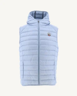 Doudoune Sans Manches A Capuche Bleu Clair Pat*JOTT Discount