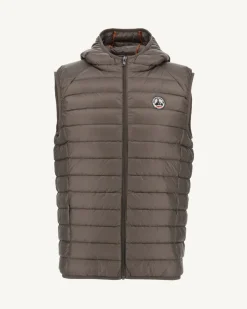 Doudoune Sans Manches A Capuche Taupe Pat*JOTT Flash Sale
