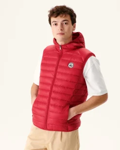 Doudoune Sans Manches A Capuche Rouge Pat*JOTT Fashion