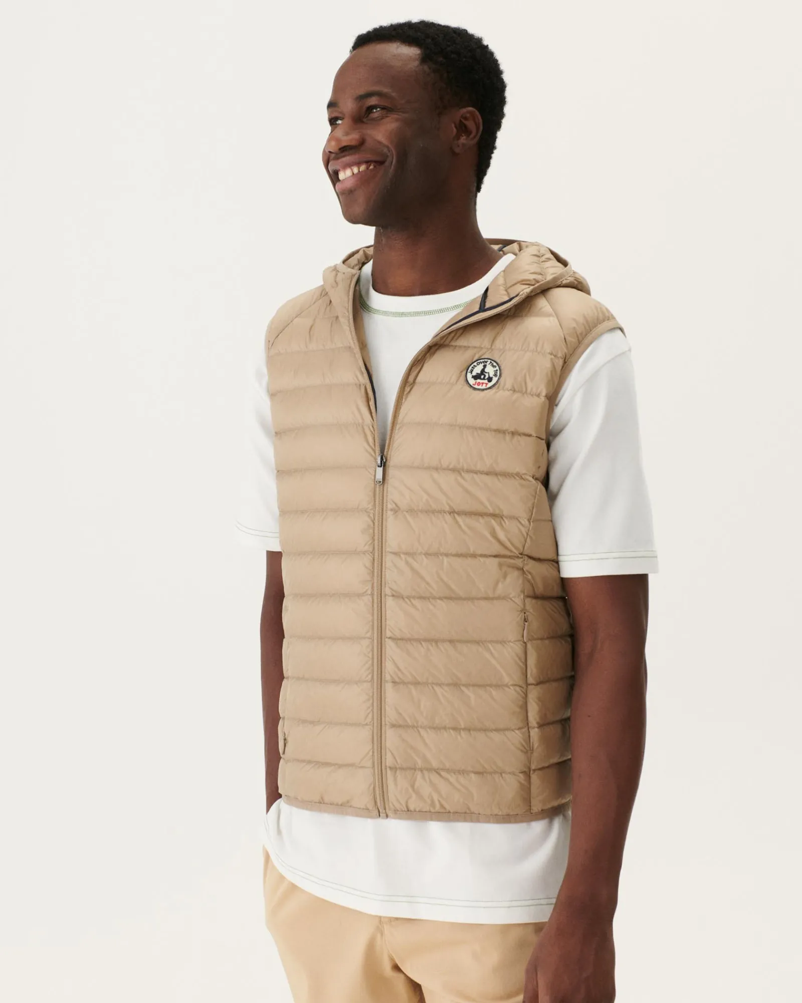 Doudoune Sans Manches A Capuche Beige Pat*JOTT Sale