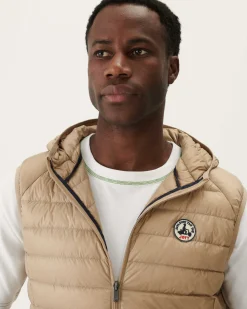 Doudoune Sans Manches A Capuche Beige Pat*JOTT Sale