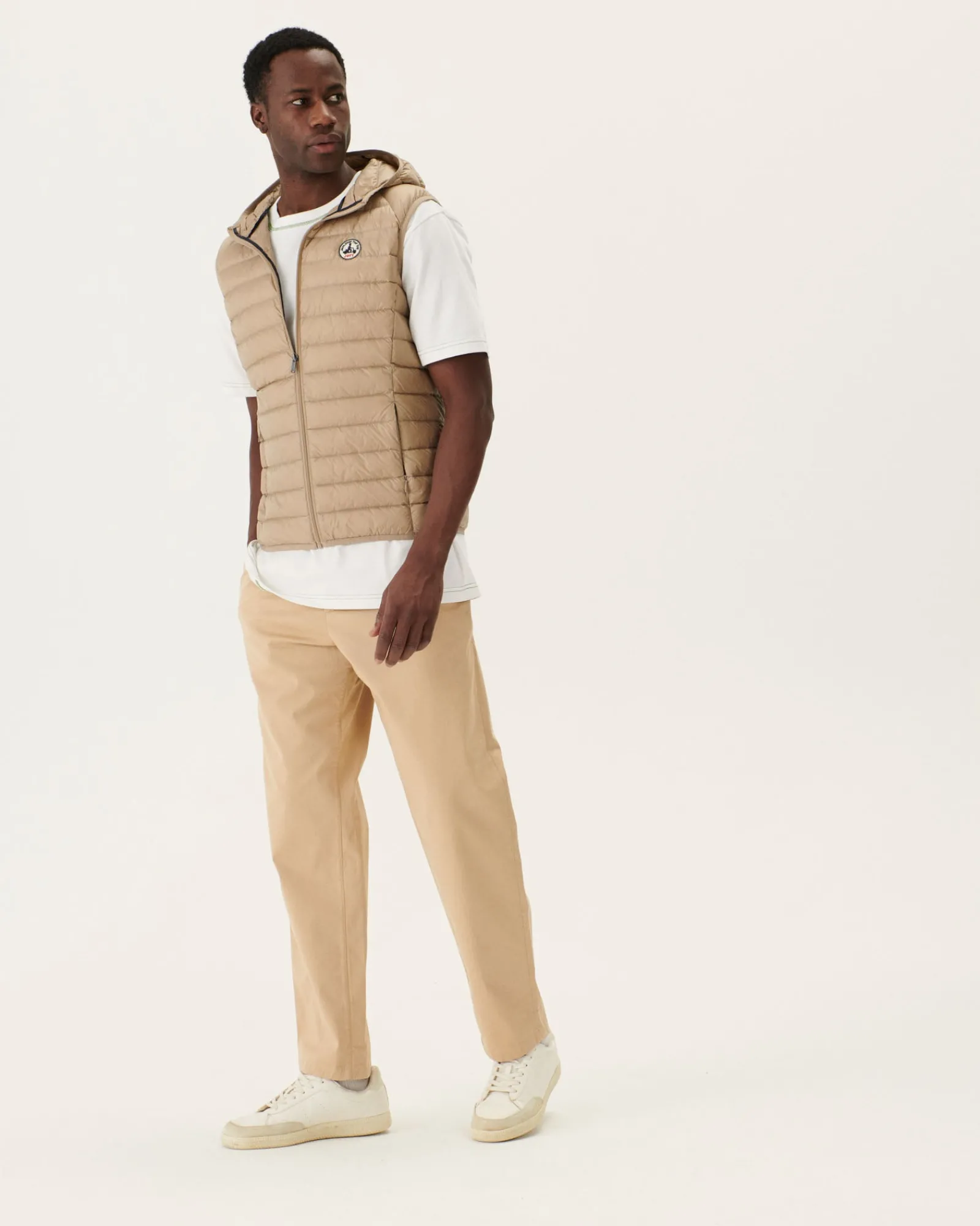 Doudoune Sans Manches A Capuche Beige Pat*JOTT Sale