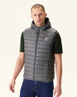 Doudoune Sans Manches A Capuche Anthracite Pat*JOTT Best Sale