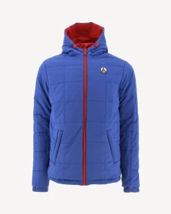 Doudoune Ultralight Reversible A Capuche Rouge Vif/Dark Denim Vigo*JOTT Cheap