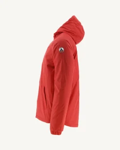 Doudoune Ultralight Reversible A Capuche Rouge Vif/Dark Denim Vigo*JOTT Cheap
