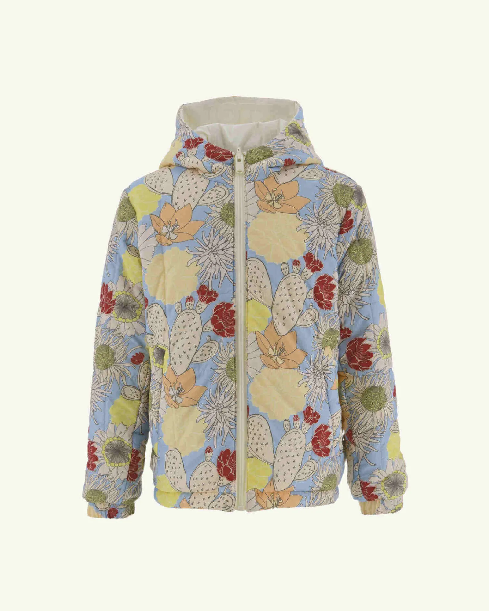 Doudoune Ultralight Reversible A Capuche Ecru/Bohemian Bleu Enfant Ros*JOTT Sale