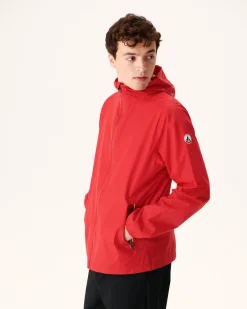 Impermeable A Capuche Paquetable Rouge Vif Manille*JOTT Clearance