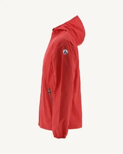 Impermeable A Capuche Paquetable Rouge Vif Manille*JOTT Clearance