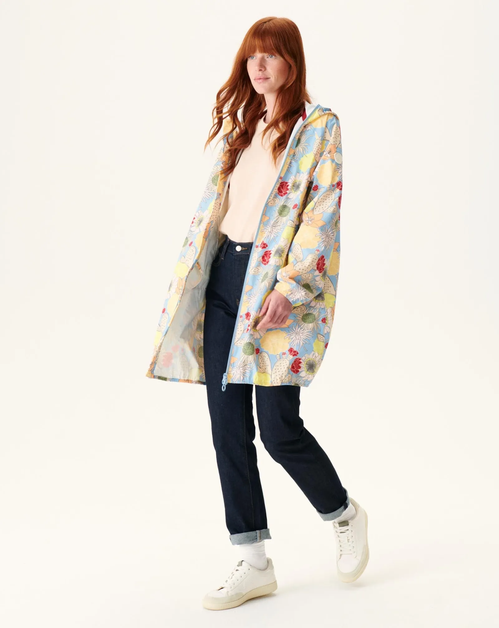 Impermeable Long A Capuche Bohemian Bleu Clair Copenhagen*JOTT Hot