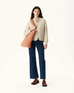 Maxi Tote-Bag En Coton Matelasse Camel Aponi*JOTT Store