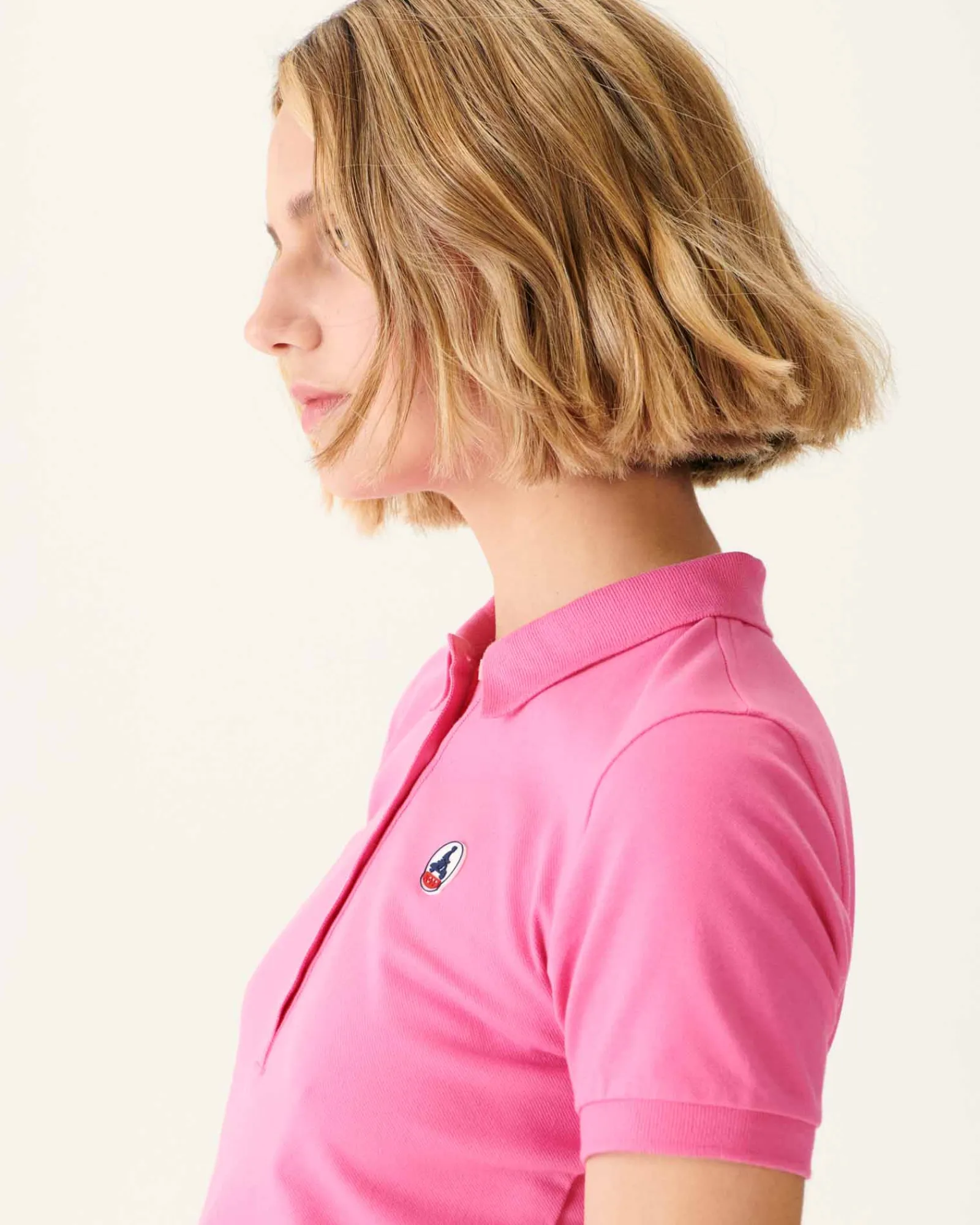 Polo Femme En Coton Biologique Rose Intense Franca*JOTT Sale