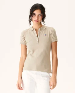 Polo Femme En Coton Biologique Beige Franca*JOTT Fashion