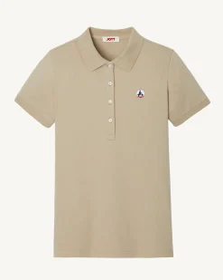 Polo Femme En Coton Biologique Beige Franca*JOTT Fashion