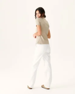 Polo Femme En Coton Biologique Beige Franca*JOTT Fashion