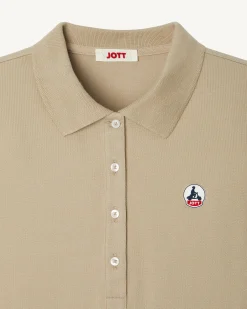 Polo Femme En Coton Biologique Beige Franca*JOTT Fashion