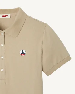 Polo Femme En Coton Biologique Beige Franca*JOTT Fashion