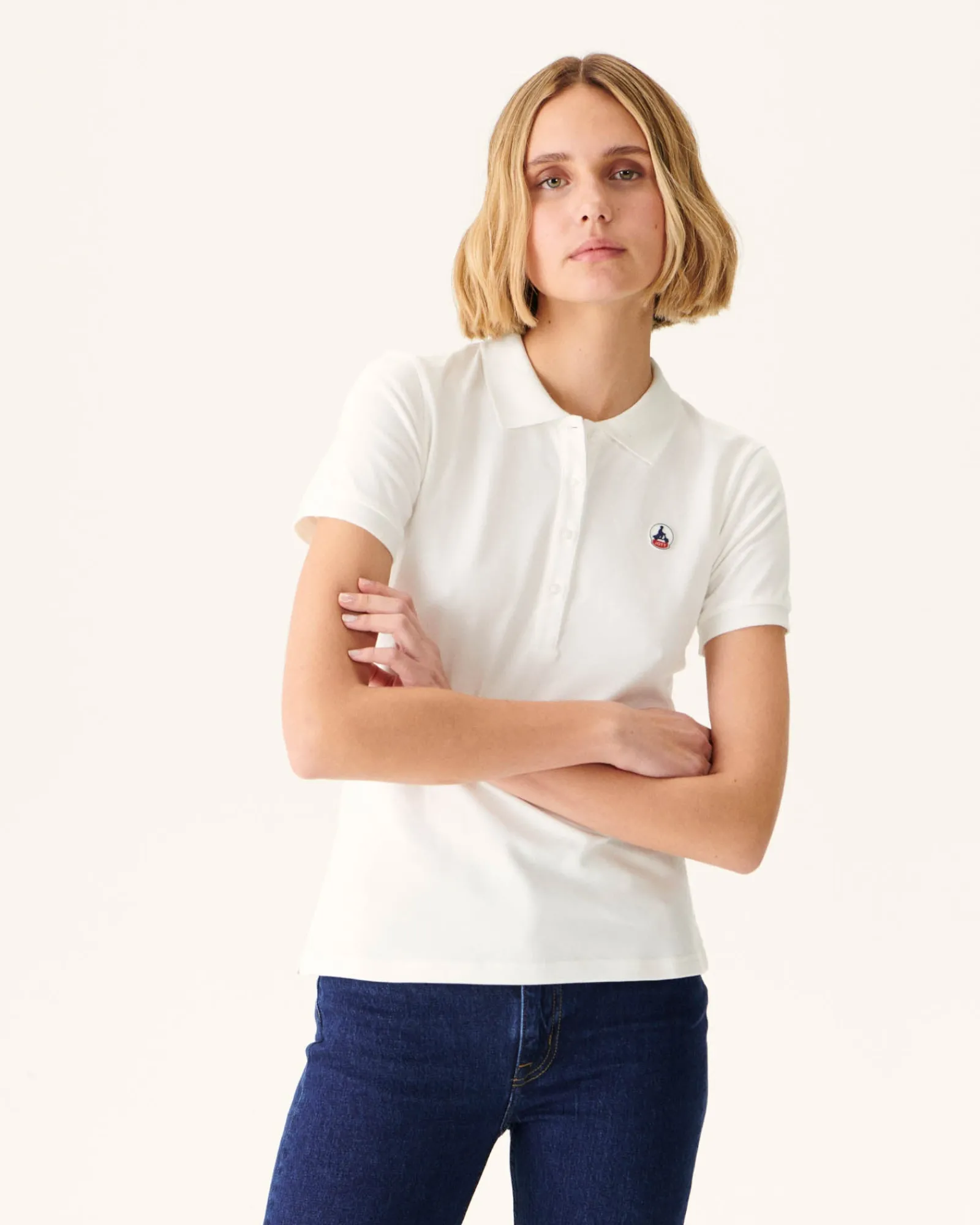 Polo Femme En Coton Biologique Blanc Franca*JOTT Flash Sale