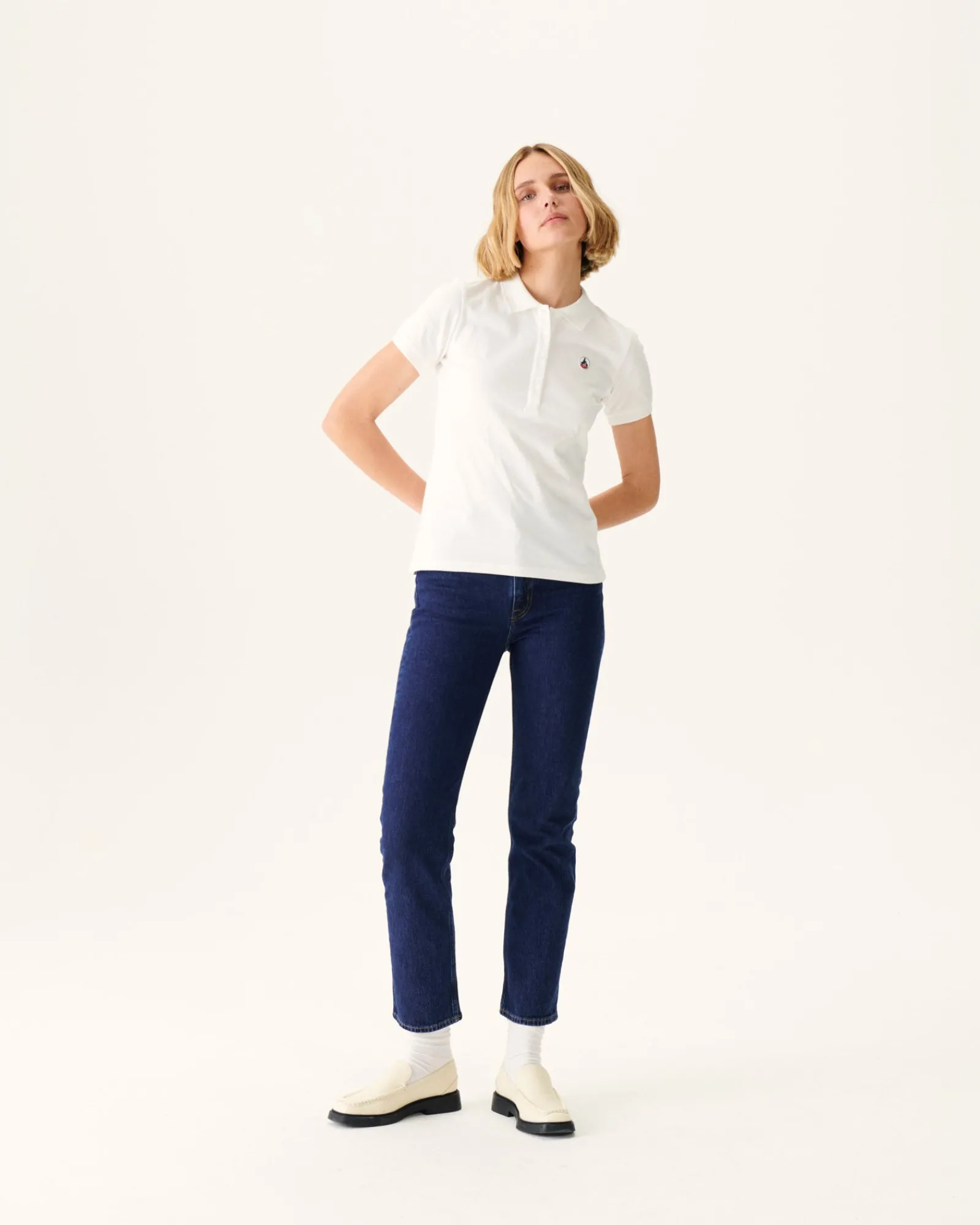 Polo Femme En Coton Biologique Blanc Franca*JOTT Flash Sale