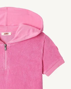 Robe Eponge A Capuche Rose Intense Enfant Mini*JOTT New