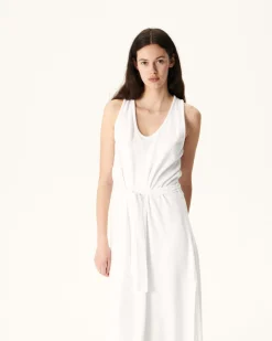 Robe Longue Ceinturee Eponge Blanc Ibiza*JOTT Fashion