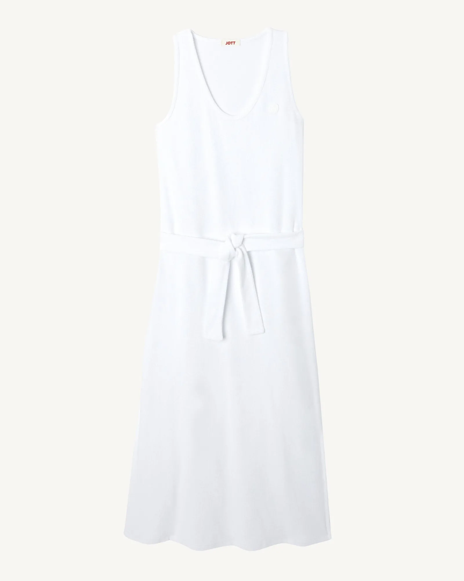 Robe Longue Ceinturee Eponge Blanc Ibiza*JOTT Fashion