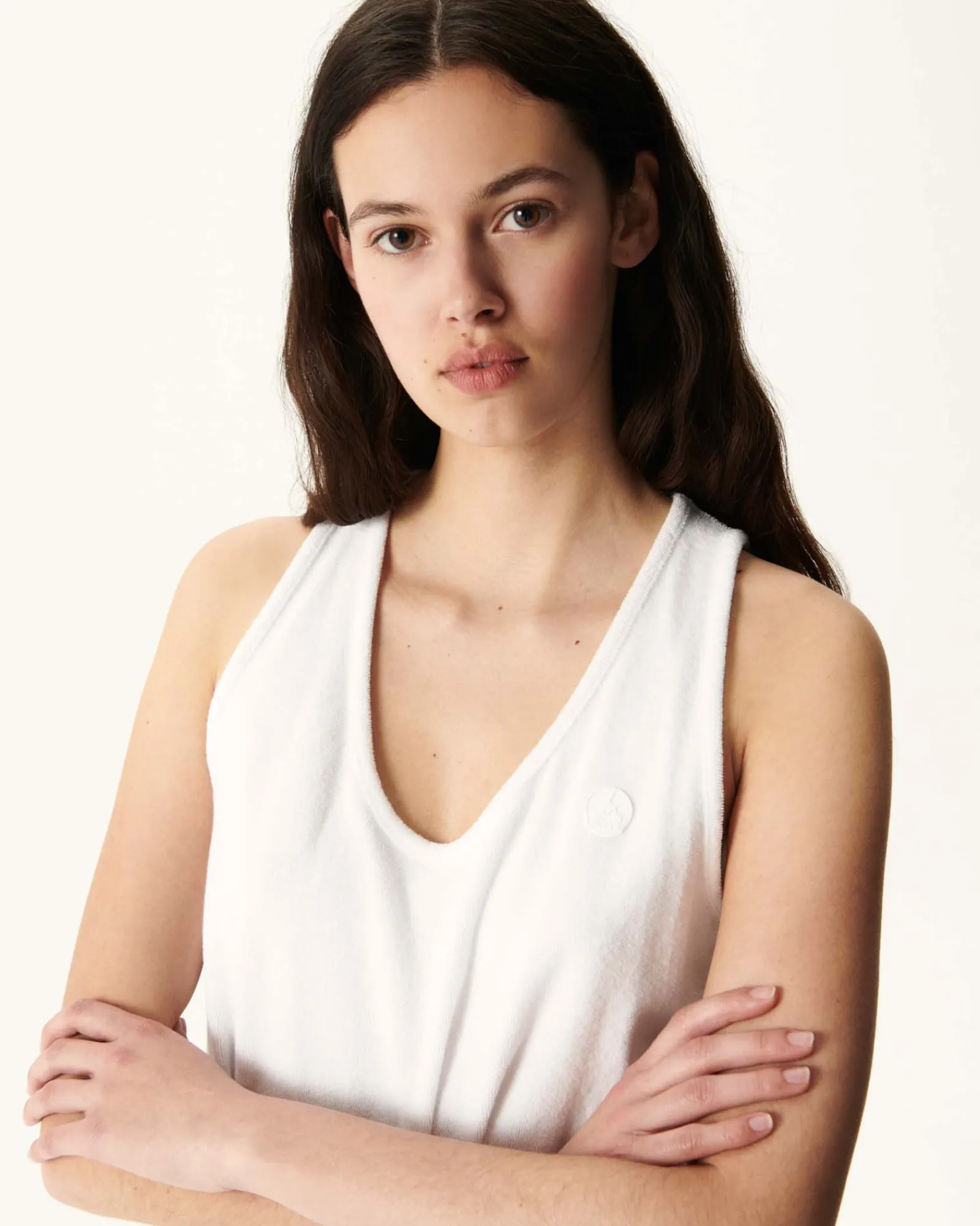 Robe Longue Ceinturee Eponge Blanc Ibiza*JOTT Fashion