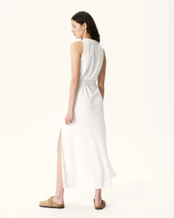 Robe Longue Ceinturee Eponge Blanc Ibiza*JOTT Fashion