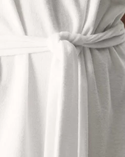 Robe Longue Ceinturee Eponge Blanc Ibiza*JOTT Fashion