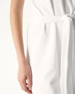 Robe Longue Ceinturee Eponge Blanc Ibiza*JOTT Fashion