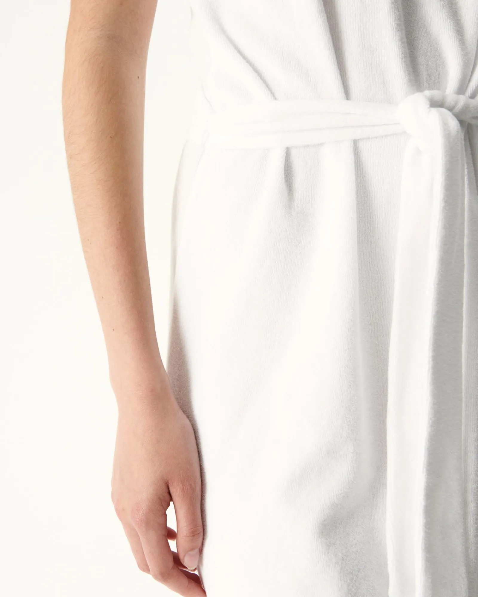 Robe Longue Ceinturee Eponge Blanc Ibiza*JOTT Fashion
