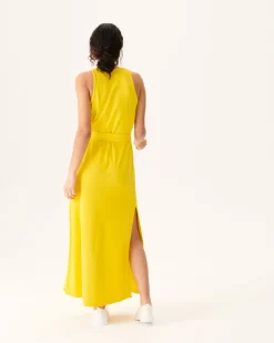 Robe Longue Ceinturee Eponge Citron Ibiza*JOTT Cheap