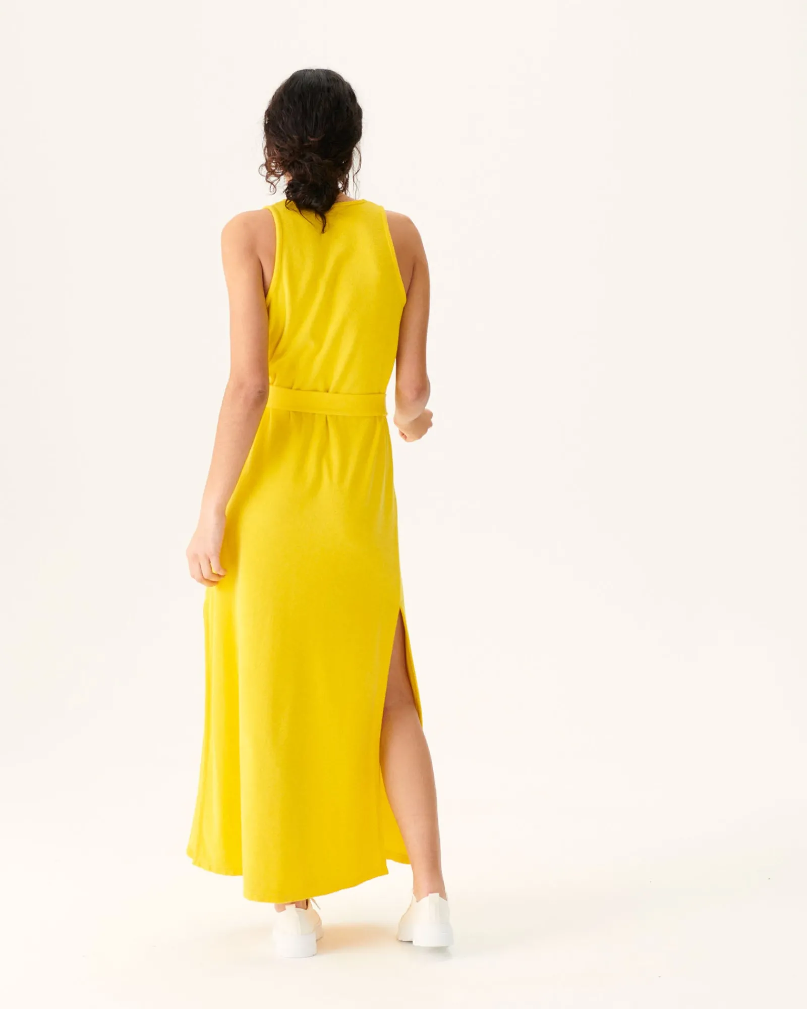 Robe Longue Ceinturee Eponge Citron Ibiza*JOTT Cheap