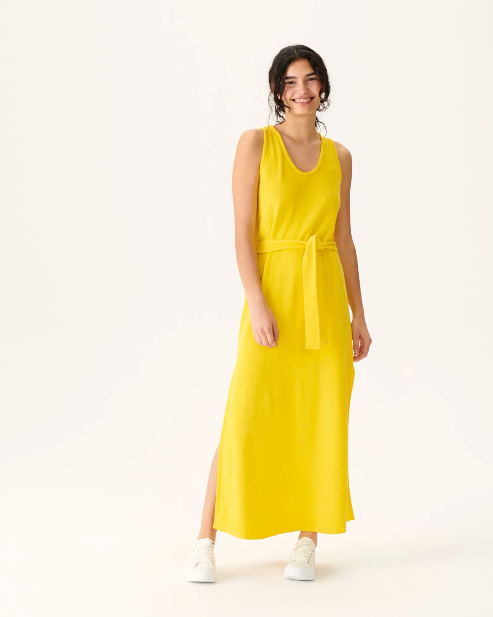 Robe Longue Ceinturee Eponge Citron Ibiza*JOTT Cheap