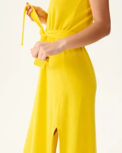 Robe Longue Ceinturee Eponge Citron Ibiza*JOTT Cheap