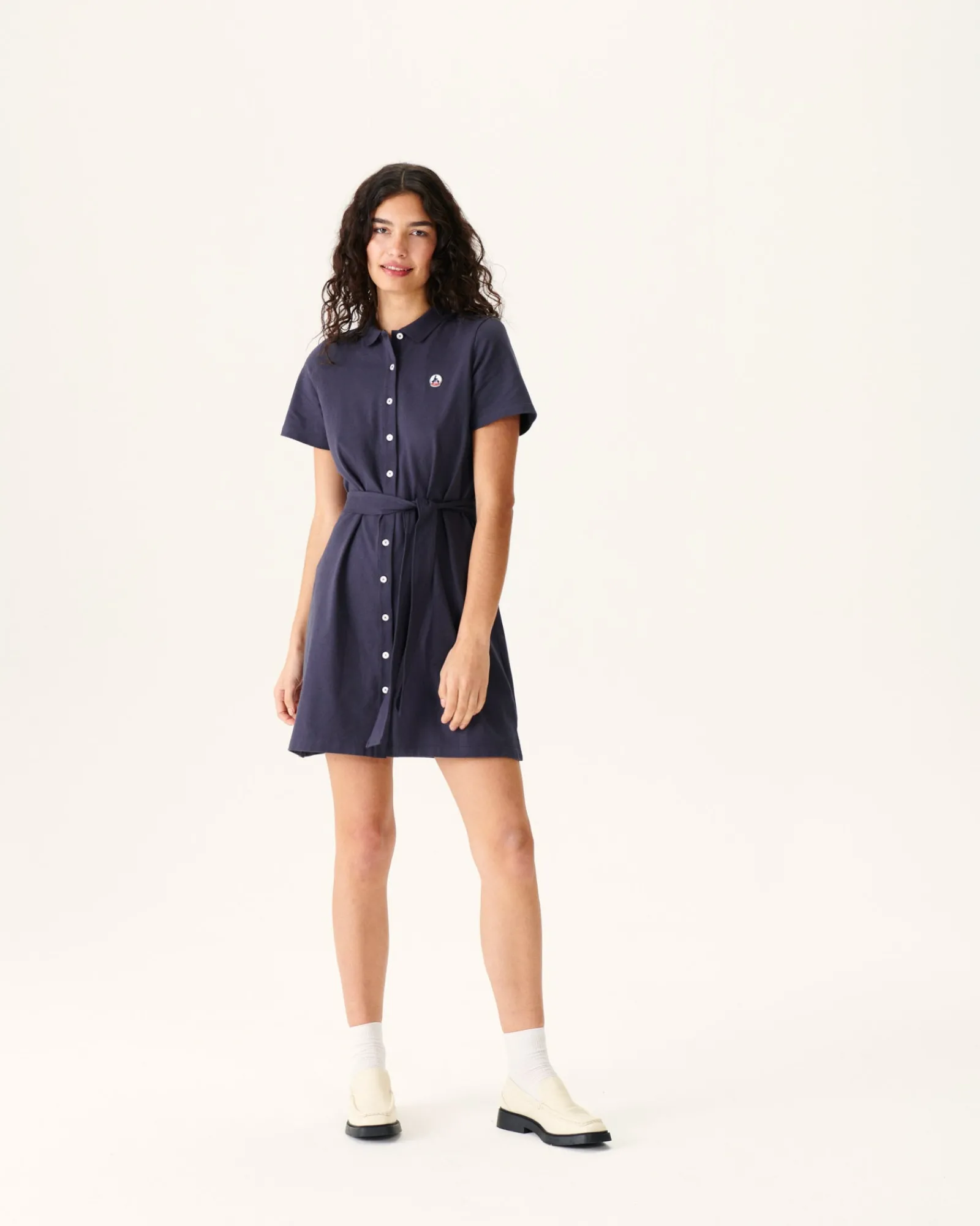 Robe Polo Femme En Coton Biologique Marine Valencia*JOTT Discount