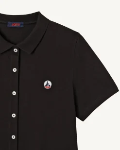 Robe Polo Femme En Coton Biologique Noir Valencia*JOTT Shop