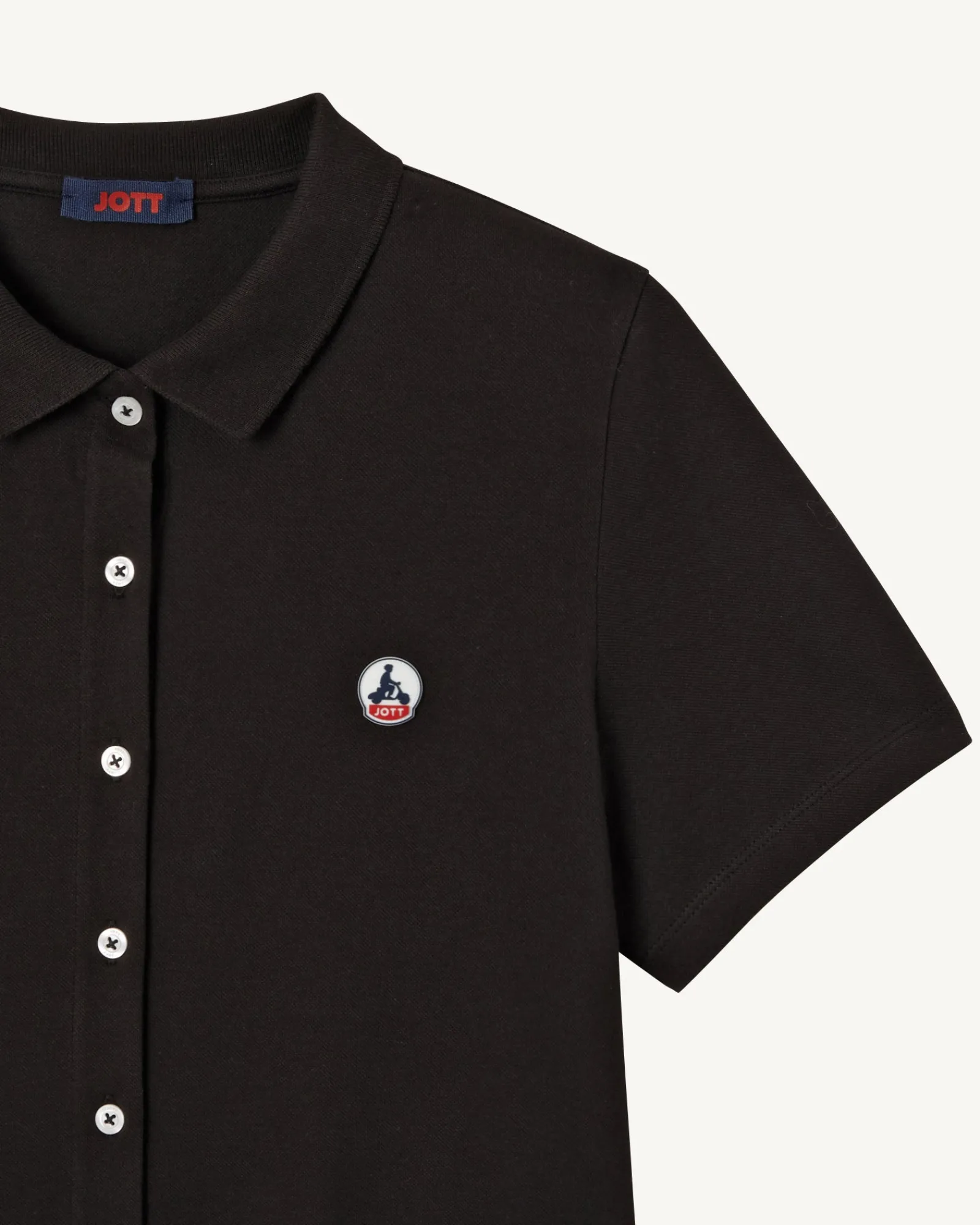 Robe Polo Femme En Coton Biologique Noir Valencia*JOTT Shop