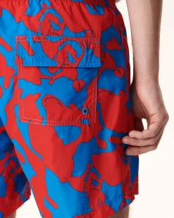 Short De Bain Camo Azur/Rouge Intense Biarritz*JOTT Best Sale