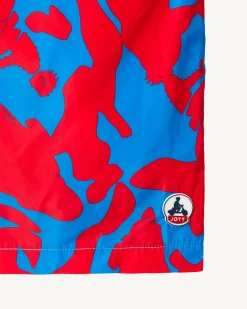 Short De Bain Camo Azur/Rouge Intense Biarritz*JOTT Best Sale