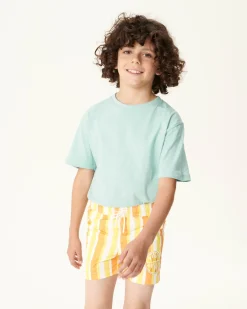 Short De Bain Rayure Abricot/Citron Enfant Cassis*JOTT Discount
