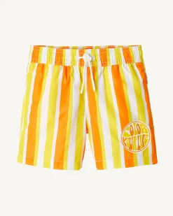Short De Bain Rayure Abricot/Citron Enfant Cassis*JOTT Discount