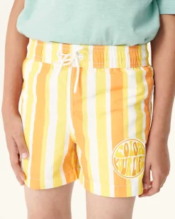 Short De Bain Rayure Abricot/Citron Enfant Cassis*JOTT Discount