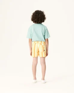 Short De Bain Rayure Abricot/Citron Enfant Cassis*JOTT Discount
