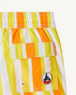 Short De Bain Rayure Abricot/Citron Enfant Cassis*JOTT Discount