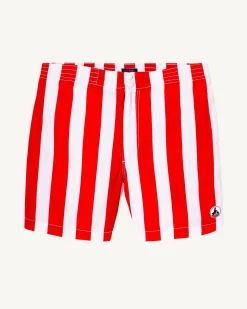 Short De Bain Rayure Rouge Vif/Blanc Dov*JOTT Discount