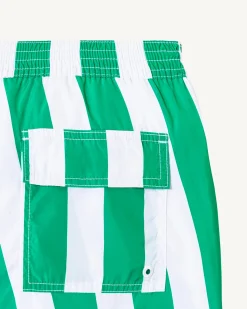 Short De Bain Rayure Vert/Blanc Dov*JOTT Cheap