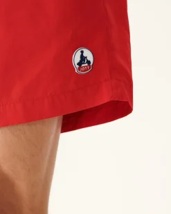 Short De Bain Rouge Vif Biarritz*JOTT New