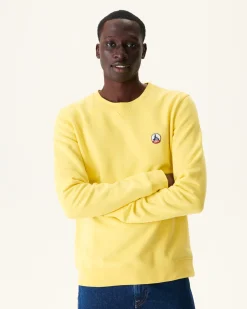 Sweat Homme En Coton Biologique Jaune Clair Braga*JOTT Outlet