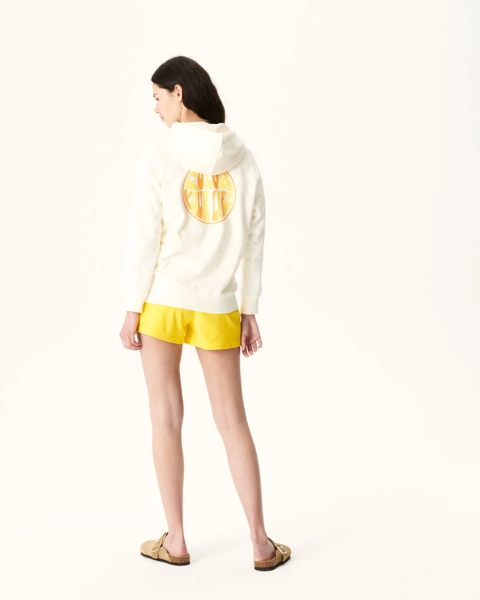 Sweat Molleton A Capuche Femme En Coton Biologique Ecru Monteria*JOTT Cheap