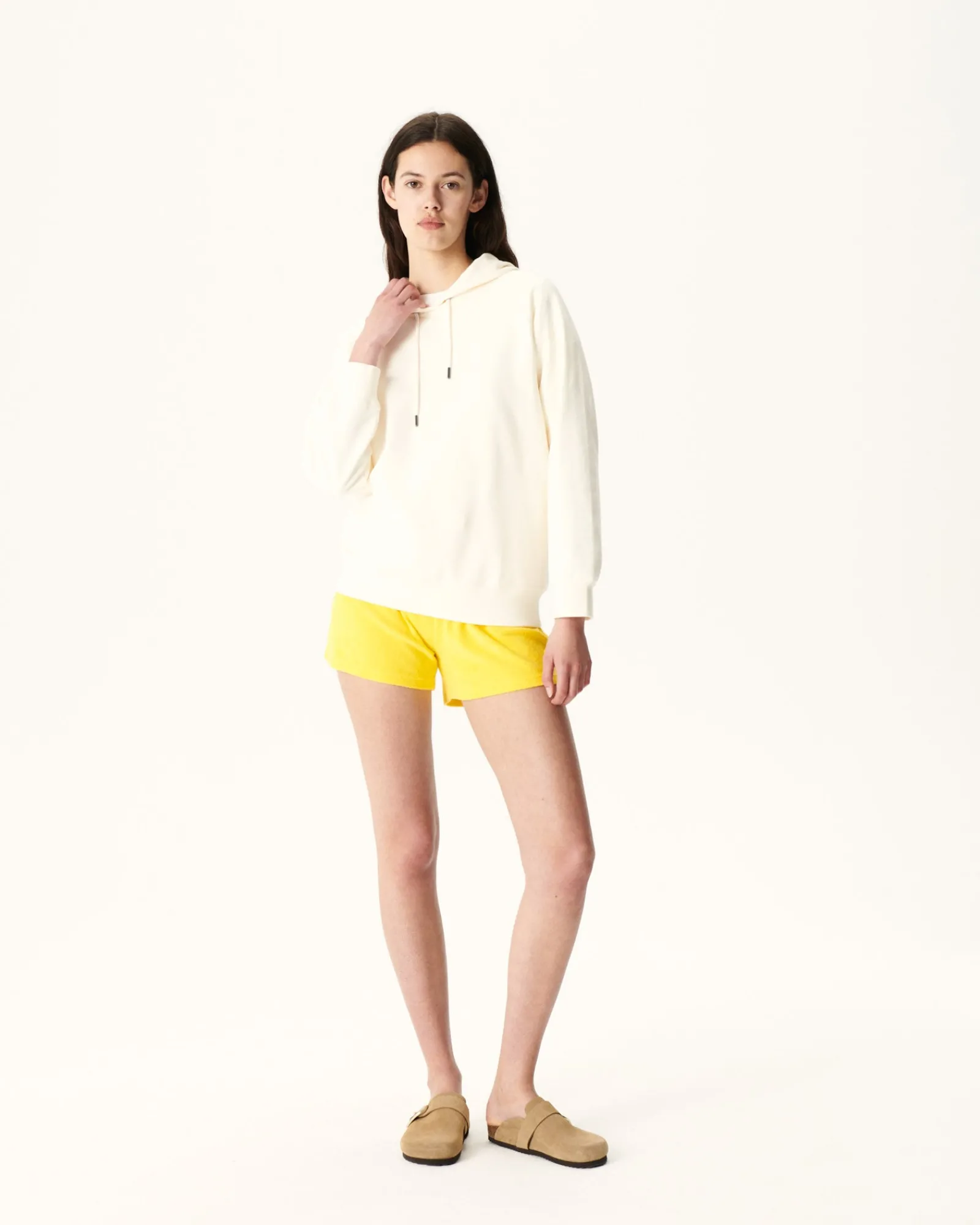 Sweat Molleton A Capuche Femme En Coton Biologique Ecru Monteria*JOTT Cheap